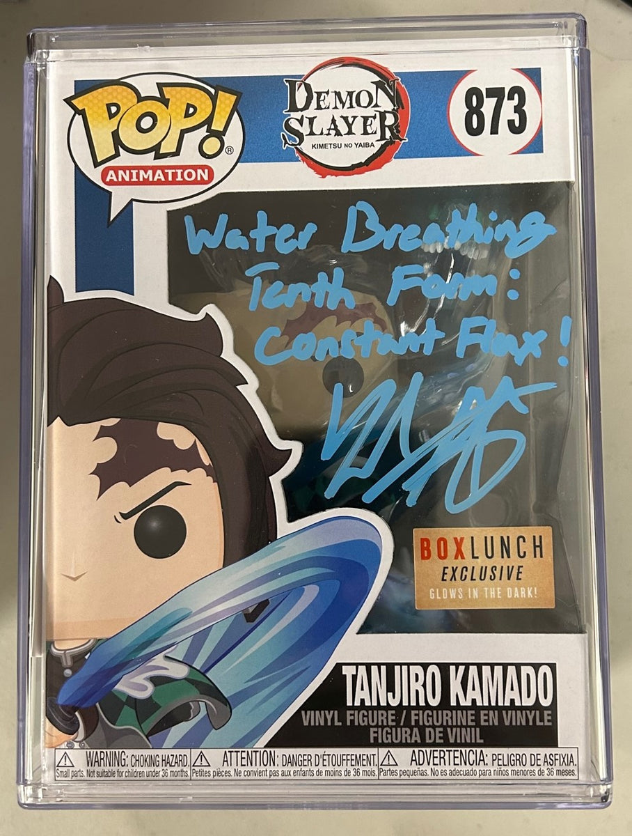 Funko Pop Tanjiro Kamado signed purchases Zach Aguilar