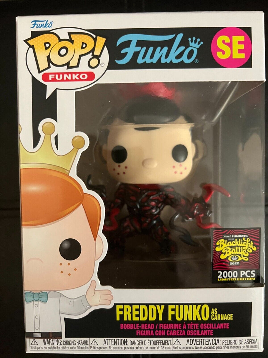 Marvel Metallic Carnage Freddy Funko store 2000 piece Box of Fun Funko Pop