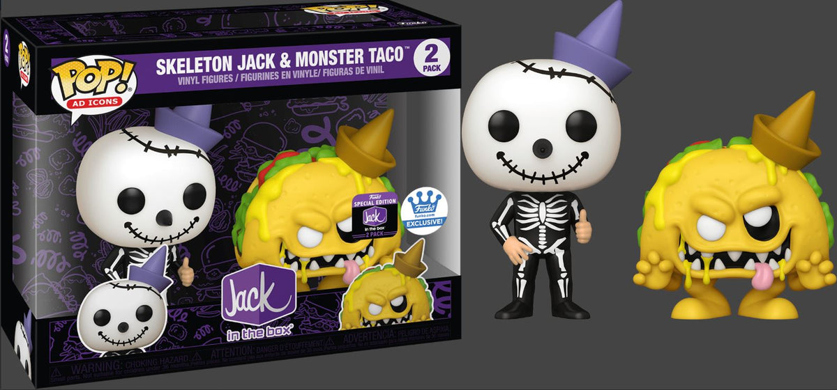 Funko Jack In The Box store Skeleton Jack And Monster Taco POP! 2-pack! SE Funko Shop