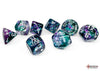 Nebula Polyhedral Fluorite/white  7-die set with bonus die