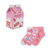 Hello Kitty Strawberry Milk 3 Pair Quarter Crew Box Set