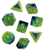 RPG Dice Set (7): Green, Blue Translucent - Sweets and Geeks