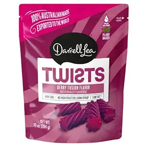 Darrel Lea Twists Berry Fusion Peg Bag 10oz – Sweets and Geeks