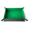 Velvet Folding Dice Tray w/ Leather Backing: Green