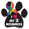 Paw Magnets - Rainbow: (I Heart My 2 Mommies)