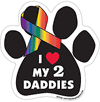 Paw Magnets - Rainbow: (I Heart My 2 Daddies)