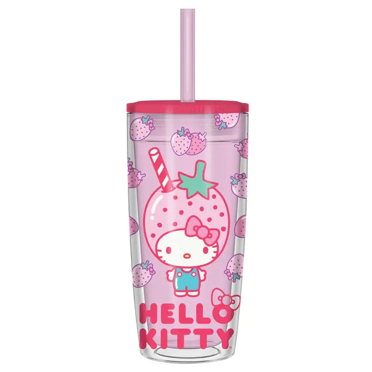 Hello Kitty Strawberry 20oz Plastic Tumbler