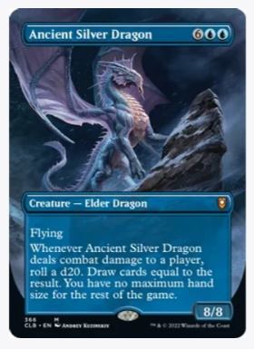 Ancient Silver Dragon (Borderless) - Commander Legends: Battle for Baldur's Gate - #366 - Sweets and Geeks