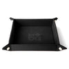 Velvet Folding Dice Tray w/ Leather Backing: Black