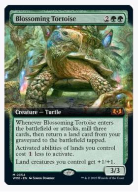 Blossoming Tortoise (Extended Art) - Wilds of Eldraine - #0354 - Sweets and Geeks