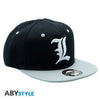 Death Note Snapback Cap - Black & Grey - "L"