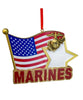 U.S. Marines Star w/ Flag 4.5" Ornament