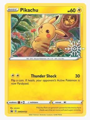 Pikachu - SWSH153 (Holiday Calendar) - SWSH: Sword & Shield Promo Cards - #SWSH153 - Sweets and Geeks