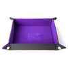 Velvet Folding Dice Tray w/ Leather Backing: Purple