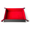 Velvet Folding Dice Tray w/ Leather Backing: Red