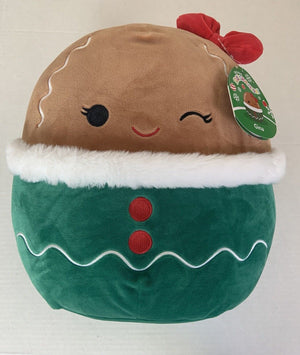 Gina the Gingerbread Girl ~ Holiday 4 Ornament Squishmallow Plush