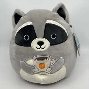 Squishmallows - Rocky the Raccoon with Pumpkin Spice Latte 8'' - Sweets and Geeks