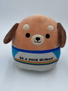 Squishmallow - Sam the Brown Puppy "Be a Nice Human" 8" - Sweets and Geeks