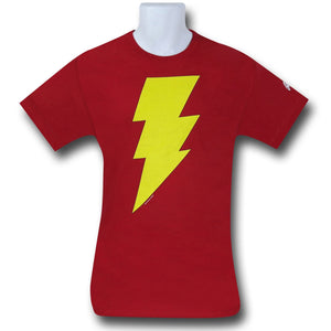 Shazam Symbol Red T-Shirt - Sweets and Geeks