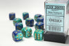 Gemini 16mm d6 Blue-Teal/gold Dice Block (12 dice) - Sweets and Geeks