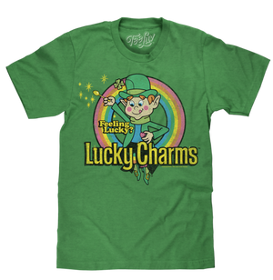 FEELING LUCKY? LUCKY CHARMS LEPRECHAUN T-SHIRT - GREEN - Sweets and Geeks