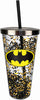 Batman Logo Glitter Cup w/Straw - Sweets and Geeks