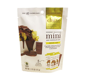 Chuao Chocolate 1.95OZ Mini Milk Chocolate Potato Chip Bars (5 Count) Peg Bag - Sweets and Geeks