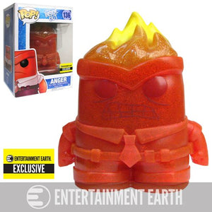 Funko Pop! Disney: Inside Out - Anger (Flaming) (Crystal) (EE Exclusive) #136 - Sweets and Geeks