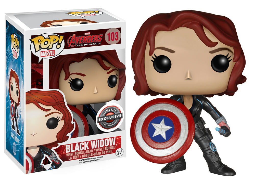 Funko Pop! Marvel: Avengers Age of Ultron - Black Widow (w/ Shield