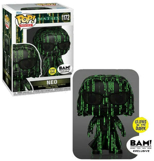 Funko Pop! Movies: Matrix - Neo (Coded) (Glow in Dark) (BAM Exclusive) #1172 - Sweets and Geeks