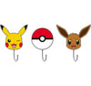 Pikachu Eevee Pokeball 3pc Die Cut Wall Hook Set - Sweets and Geeks