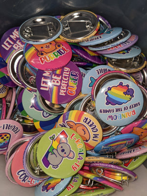 Pride Bucket of Buttons - Sweets and Geeks