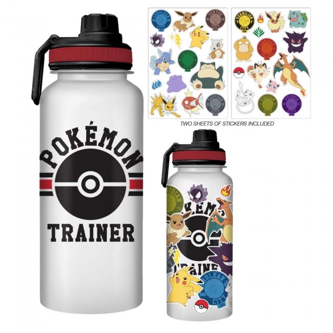 Pokemon Trainer Icons Twist Spout Plastic Water Bottle with Stickers You  Stick Yourself, 32 Ounces 