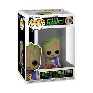 Funko Pop! Marvel: I Am Groot - Groot with Cheese Puffs #1196 - Sweets and Geeks