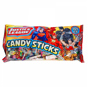 Justice League Candy Sticks 101ct 9oz Bag - Sweets and Geeks