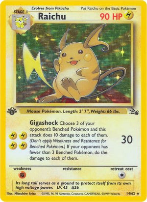 Raichu (Holo) - Fossil - Card #14/62 - Sweets and Geeks