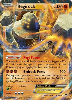 Regirock EX - XY - Fates Collide - Card # 43/124 - Sweets and Geeks