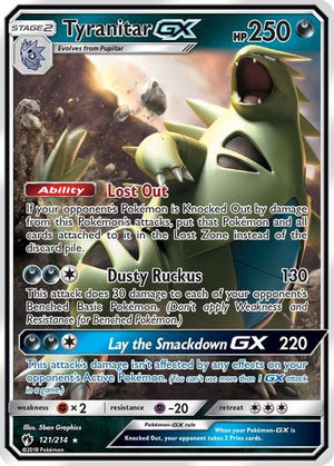 Tyranitar GX - SM - Lost Thunder - Card # 121/214 - Sweets and Geeks