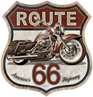 Route 66 Bike - Tin Sign - Sweets and Geeks