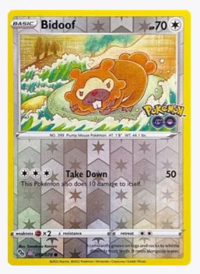 Carta Pokémon Go Bidoof/ Ditto nova