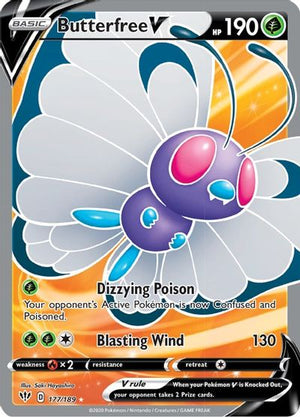 Butterfree V (Full Art) SWSH03: Darkness Ablaze # 177/189 - Sweets and Geeks