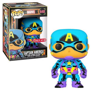 Funko Pop! Marvel - Captain America (Black Light Series) (Target Exclusive) #648 - Sweets and Geeks