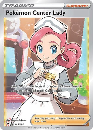 Pokemon Center Lady (Full Art) SWSH04: Vivid Voltage # 185/185 - Sweets and Geeks