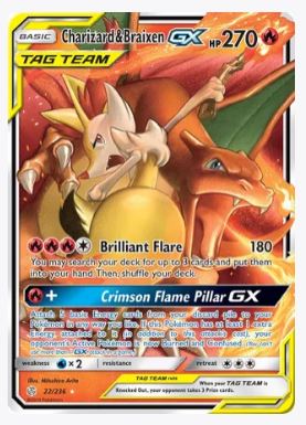 Charizard & Braixen GX SM - Cosmic Eclipse # 22/236 - Sweets and Geeks