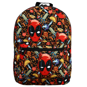 Deadpool Junk Food Collage Sublimated Backpack - Sweets and Geeks