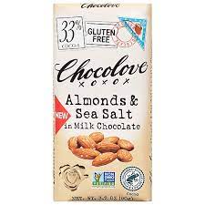 Chocolove Almonds & Sea Salt in 33% Milk Chocolate 3.2oz Bar - Sweets and Geeks