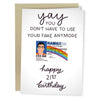 Fake I.D. 21st Birthday Greeting Card - Sweets and Geeks