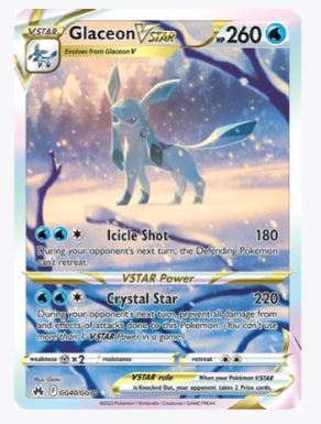 Glaceon VSTAR Crown Zenith: Galarian Gallery # GG40/GG70 - Sweets and Geeks