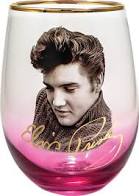 Spoontiques Elvis Stemless Glass, 20 ounces, Pink - Sweets and Geeks