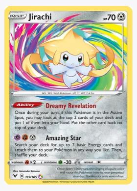 Jirachi SWSH04: Vivid Voltage Amazing Rare # 119/185 - Sweets and Geeks